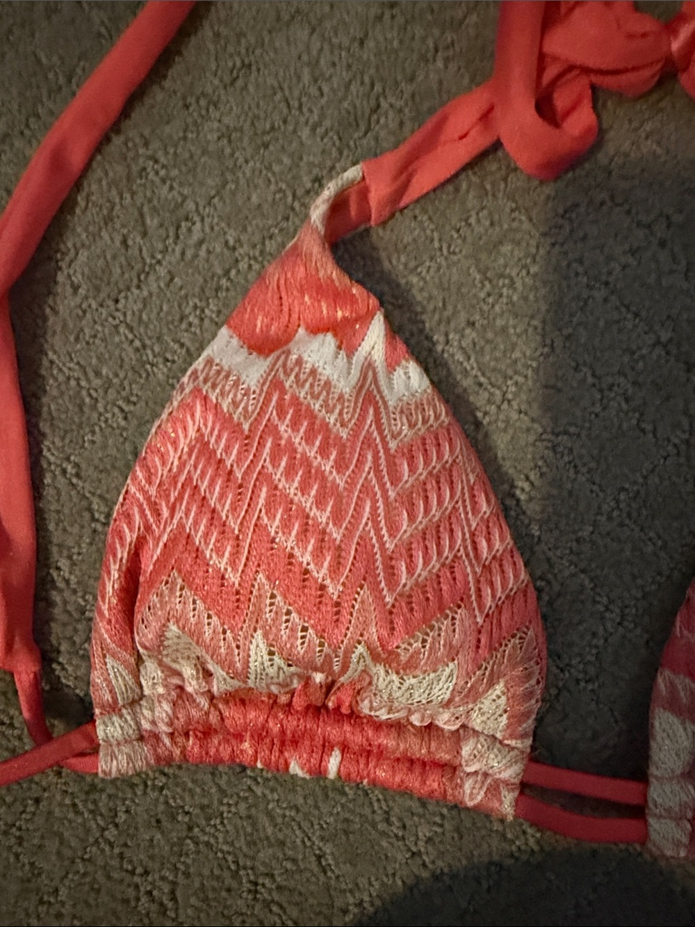 Luli Fama Coral Chevron Triangle Bikini Top - Picture 3 of 5